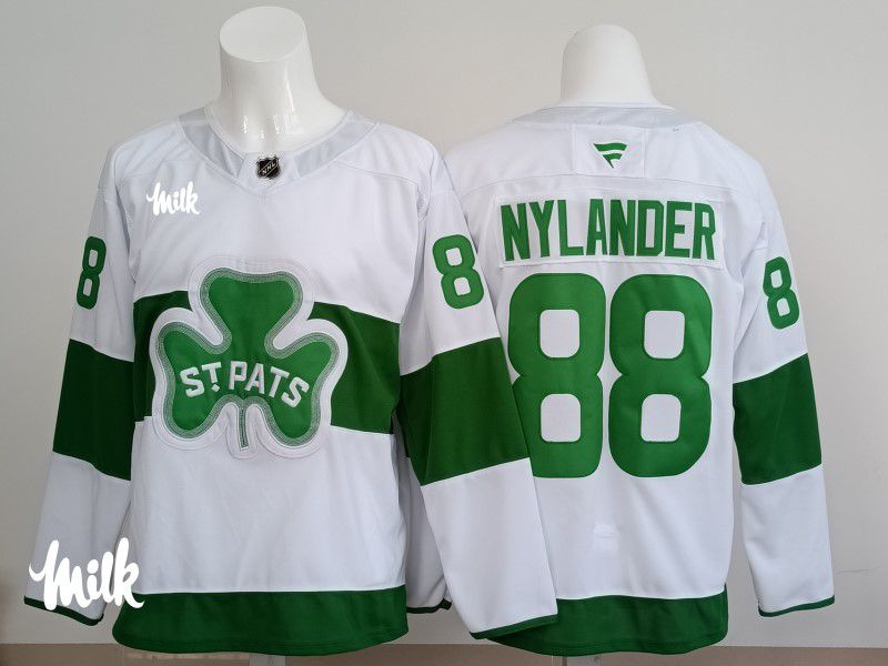 Men 2025 Toronto Maple Leafs #88 Nylander White Green Fanatics Home Premium NHL Jersey style 3->toronto maple leafs->NHL Jersey